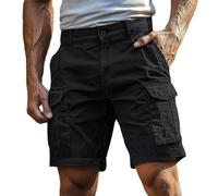 Generisch Cargoshorts Herren Kurze Hosen mit Reißverschluss und Knopf Mehrere Taschen Männer Einfarbig Sommer Shorts Klassische geschnittene Sportshorts Outdoorhose, S-4XL