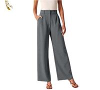 Generisch Casual Business High Waist Suit Pants,Women's Straight Dress Trousers with Pockets,Long Loose Wide Leg Work Pants