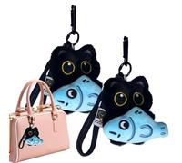 Generisch Cat Plush Keychain, Cartoon Charm Pendant, 3d Cute Keyring Ornament, Soft Plush Bag Decoration for Teen Women Kids Handbags Backpacks Purse Use, Lightweight Cute Accessory