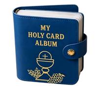 Generisch Catholic Prayer Cards Holder with 20 Sleeves, PU Snap-Closure Holy Card Holder, Portable Pocket Prayer Card Album Organizer for Men Women