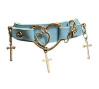 Generisch Choker Gothic Kreuz Choker Halskette Leder Chocker, A | Kreuz Anhänger Halskette für Frauen, Gothic Kreuz Halskette, Leder Halsband, Halloween Schmuck, Herz Halsband