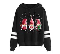 Generisch Christmas Sweater, Weihnachts Hoodie Damen Oversized Weihnachtspullover mit Kapuze Lustige Wichtel Kostüm Langarm Ugly Christmas Sweater Elegant Weihnachtsoutfit Warm Weihnachtsfeier Outfit