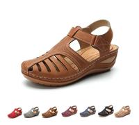 Generisch Closed Toe Sandals for Women 2026 Comfortable Dressy Summer Platform Wedges Ankle Strap Orthopedic Wide Width Breathable Casual Walking Shoes (brown,38)