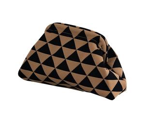 Generisch Clutch-Geldbörsen für Damen, gewebte Clutch-Tasche - -Clutch-Handtaschen für Damen,Karierte Clutch-Handtaschen, Damen-Sommer-Häkel-Geldbörse, schicke Abendtasche, modische Clutch
