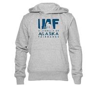 Generisch College of Alaska Fairbanks Unisex Hoodie Herren Damen Grau Lange Ärmel Kapuzenpulli Men's Women's Grey