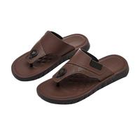 Generisch Cool Shoes Flip Flops Herren Slides Badelatschen Rutschfeste Zehensandalen Damen Sommer Elegant Leicht Schwarz Weich Leder Badelatschen Sommer Strand Zehentrenner Rutschfest Badesandalen