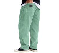 Generisch Cordhose Herren Baggy Japanische Hose Winter Haremshose Casual Lockere Männer Cord mit Kordelzug Elastischer Passform Seitentaschen Freizeit Sport Alltag (Hellgrün, XXL)