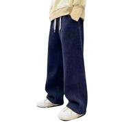 Generisch Cordhose Jungen Weitem Bein Hohe Taille Bequeme Baggy Lockere Kinderhose Cordhose Streetwear Retro Weiche Gerippte Freizeithose Outdoorhose Lange Cargo Hosen mit Taschen 7-8 Jahre