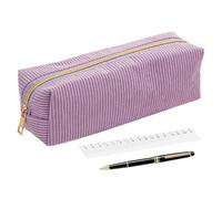 Generisch Corduroy Pencil Pouch, Cute School Pen Box, 7.87x2.76x2.76 Inches Storage Bag with Zipper, Fabric Stationery Holder, Desk Accessory with Stylish Design, Pencil Case for Office Art Class