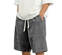 Generisch Corduroy Shorts Kurze Hosen Herren Stretch Baumwolle, Sommer Jogginghose mit elastischer Taille & Taschen, Bequeme Bermuda Freizeitshorts, lässige Cord Shorts für warme Tage