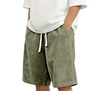 Generisch Corduroy Shorts Kurze Hosen Herren Stretch Baumwolle, Sommer Jogginghose mit elastischer Taille & Taschen, Bequeme Bermuda Freizeitshorts, lässige Cord Shorts für warme Tage
