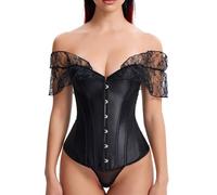 Generisch Corsage Damen Bauchweg,Braut Shapewear Korsett Body Mit Satin SpitzenäRmeln Als Unterzieh KleidungsstüCk FüR Das Hochzeitskleid