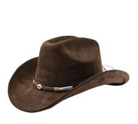Generisch Cowboy Hut Frauen,Western Cowboyhut Mit Gebogener Krempe FüR Outdoor Abenteuer Reisen Und Reiten