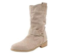 Generisch Cowboy Stiefel - Cowboystiefel Damen Blockabsatz Halbstiefel Sommerstiefel Niederung Boots Sommer Stickereien Weitschaftstiefel Retro Sommerstiefeletten | Schwarz,Beige Gr.36-42