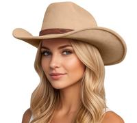 Generisch Cowboyhut Herren,Klassischer Western Cowboyhut Und Modischer Jazzhut Mit Einzigartigem Krempendesign