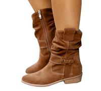 Generisch Cowboystiefel Damen-Westernstiefel Elegant Cowboy Wildleder Stiefeletten