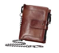 Generisch Cowhide Leather Wallet for Men, Retro Real Leather Cash Wallet, Anti Theft Purse Buckle Closure, Multiple Card Slots, 9.5x3x12cm, Stylish Secure Design Spacious Pockets