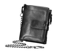 Generisch Cowhide Leather Wallet for Men, Retro Real Leather Cash Wallet, Anti Theft Purse Buckle Closure, Multiple Card Slots, 9.5x3x12cm, Stylish Secure Design Spacious Pockets