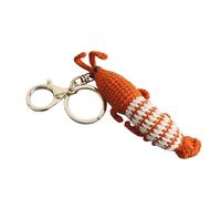Generisch Crochet Doll Pendant, Handwoven Shrimp-Inspired Keychain Accessory for Bags Backpacks Car Keys or Phones, Soft Yarn Craft Charm for Daily Carry Decoration or Gift Use