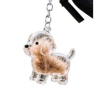Generisch Cute Animal Keychain - Funny Keychain Pet Hair Storage Bottle | Transparent Animal Hair Collecting Dog Hair Holder Cute Key Chains for Bag Backpack Purse Phone Rearview Mirror Accessories