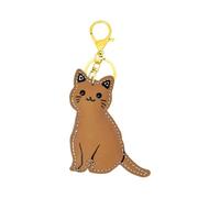 Generisch Cute Animal Keychain - PU Leather Bag Charm, Cat Keychain for Men Women, Animal Charm with Cute Cats Design, Bag Accessory, Cat Keyring for Tote Pouch Backpack Wallet Use