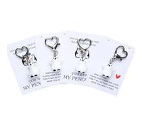 Generisch Cute Animal Keychains - Cartoon Heart Ring | Cute Inspirational Keychain Set With Heart-Shaped Ring And Message Card, Perfect For Women, Men, Kids, Couples, Friends, Purses, Backpacks