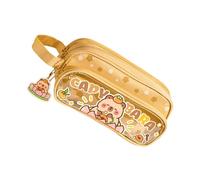 Generisch Cute Pencil Case, Animal Pen Pouch, Adorable Case Bag Large Capacity 8.5 Inches, Compact Lightweight, Aesthetic Stationery Organizer for Children, Girls, Kids Teen, Yellow Brown