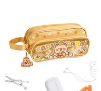 Generisch Cute Pencil Pouch, Animal Zipper Pencil Pouch Large Pen Case, Aesthetic Stationery Organizer Bag, Multi-Compartment Storage for Erasers, Scissors, Ideal for School, Study, Art Supplies