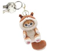 Generisch Cute Plush Cat Keychain, Kitty Keychain,Portable Car Rear View Mirrors Ornaments For Boys Girls Kids