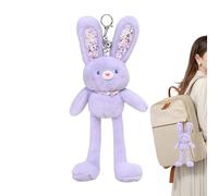 Generisch Cute Rabbit Plush Pendant - Bag Decoration for Purse Tote Carry | Lightweight Stuffed Fabric with Secure Ring Attachment, Mini Bunny Key Holder, Charm for Holiday Parties Gatherings