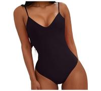 Generisch Damen Badeanzug Rückenfrei Bodysuit Thong Monokini Schwimmanzug Push up String Tanga Einteiliger Strandmode Bauchweg Sport Swimsuit Einteiliger Rückenfrei Bademode Shape Große Größen Bikini