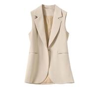 Generisch Damen Blazer Ärmellose Weste mit Schlitz am Rücken, lässige Passform, Petite-Größe für Damen Damen Schlaf Mantel Laufen Urlaub Trendy Jacke Lässig Bescheiden Leichtgewicht Outfits