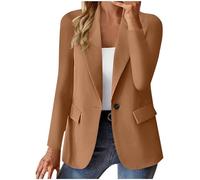 Generisch Damen Blazer Vorne Offener Anzugjacke Reverskragen Büro Langarm Jacke Businessjacke Blazerjacke Sakko,Steppjacke Damen Schwarz,Halloween Weihnachts Neujahrsgeschenke