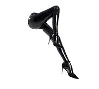 Generisch Damen-Bodysuit Kunstleder mit Reißverschluss Enger Hose für Nachtclubs, Tanzauftritte Pole-Dance-Outfits (Black, XL)