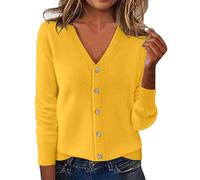 Generisch Damen Cardigan Sommer Strickjacke Gelb Strickweste Grün Frühling Leicht Leichte Schwarz Grobstrickjacke Strickjacken Für Braun Oversize Dünne Elegant Weiß Grau Oversize-Strickjacke