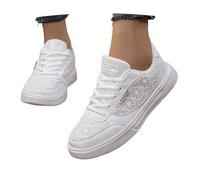 Generisch Damen Dirndl Schuhe und Trachten zum Kleid bei Oktoberfest Festival und Freizeit Freizeitschuhe mit Spitze Blumen elegant bequem flach atmungsaktiv im Sommer als Plateau Sneaker