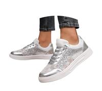 Generisch Damen Dirndl Schuhe und Trachten zum Kleid bei Oktoberfest Festival und Freizeit Freizeitschuhe mit Spitze Blumen elegant bequem flach atmungsaktiv im Sommer als Plateau Sneaker