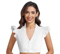 Generisch Damen Dirndlbluse Spitze Trachten Dirndlbluses Kurzarm Oktoberfest Dirndlblusen Halbarm Tracht Bluse Kurze Bluse S-6XL