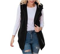 Generisch Damen Fleece Weste Jacke Bodywarmer Ärmellos Mantel Plüsch Teddyweste Winterweste Pelzweste Jacke Reißverschluss Plüschweste Gemütlich Fleeceweste Outwear für Herbst Winter