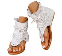 Generisch damen flip flops Zehentrenner Damen Schuhe Bequeme Sommer Leder Sandalen Weite H Flip-Flops Flip Flops Glitzer Barfuß Damensandalen Bequem Frauen Flipflops Weiß 41