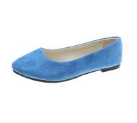 Generisch Damen Freizeitschuhe Slipper mit Wildlederdesign geschlossener Spitze Ferse bequem vielseitig für Ausflüge Entspannen Alltag Jede Jahreszeit Outfit (Sky Blue, 37)
