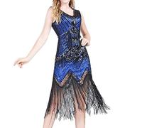 Generisch Damen Glitzer Kleid Stilvolle 70er Jahre Kleid Mit V-Ausschnitt Und Langärmliges Ballkleid Retropartykleid Midi Wickelkleid Karnevalkostüm Für Frauen