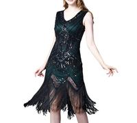 Generisch Damen Glitzer Kleid Stilvolle 70er Jahre Kleid Mit V-Ausschnitt Und Langärmliges Ballkleid Retropartykleid Midi Wickelkleid Karnevalkostüm Für Frauen