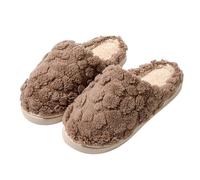 Generisch Damen Hausschuhe Winter Wärme Pantoffeln Herren Bequeme Plüsch Hüttenschuhe Schlappen Rutschfest Filzpantoffeln Geschlossene Hausschuh Unisex Weiches Winterschuhe Slip-On