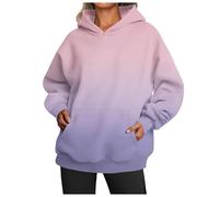 Generisch Damen Hoodie Mit Kapuze, Sweatshirt Damen, Lässiger Kapuzenpullover Mit Rundhalsausschnitt Und Farbverlauf Für Damen
