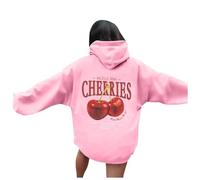 Generisch Damen Hoodie mit Kirschen Muster für modische Outfits lässige Freizeitaktivitäten, ideal für jeden Anlass, angenehmer (S)