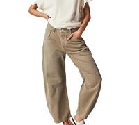 Generisch Damen Jeans Stretch Barrel Weites Bein Mid Waist Y2K Boyfriend Jeans Vintage Niedrige Taille Jeanshose Lockere Hose Streetwear Mädchen Meine Letzte Rechnung Einsehen