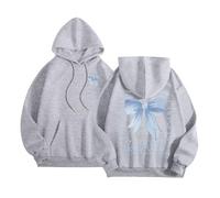 Generisch Damen Kapuzenpullover mit Rückenprint Bequeme Hoodie Casual Teenager Mädchen Sweatshirt Bluse Hoody Oberteile Langarmshirt Langarm Hooded Sweat Übergangsjacke Streetwear