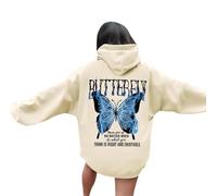 Generisch Damen Kapuzenpullover mit Rückenprint Cute Hoodie Baggy Teenager Mädchen Sweatshirt Harajuku Sweatshirts Langarmshirt Langarm Hooded Sweat für Sport Fitness Outdoor Übergangsjacke