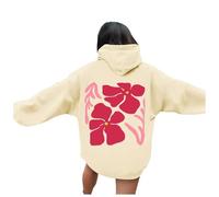 Generisch Damen Kapuzenpullover mit Rückenprint Leichte Hoodie Lässig Teenager Mädchen Sweatshirt Hoody Oberteile Langarmshirt Frauen Langarm Pulli Pullover für Sport Fitness Outdoor Übergangsjacke